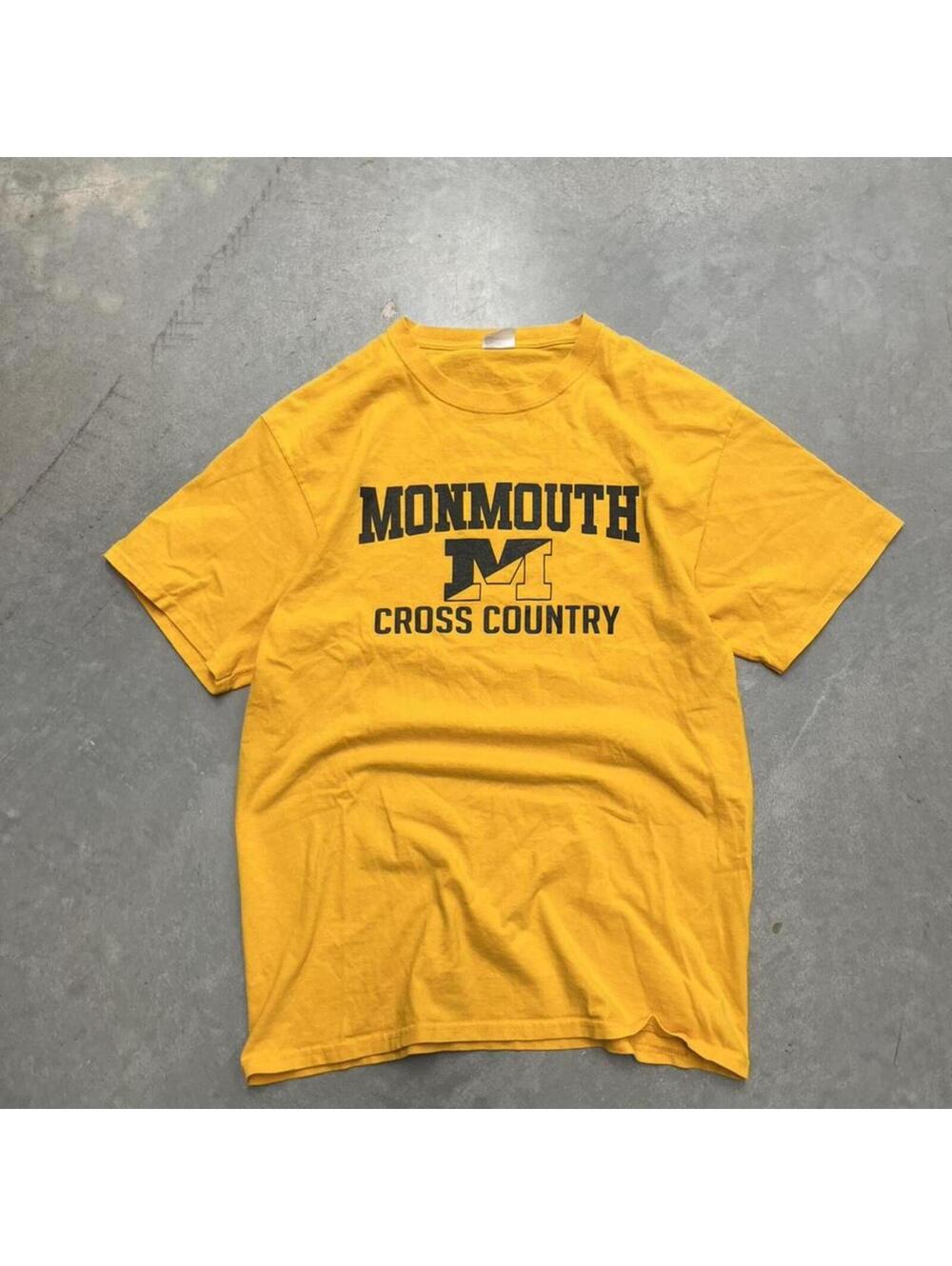 Monmouth Cross Country Yellow Graphic T Shirt Mens Medium